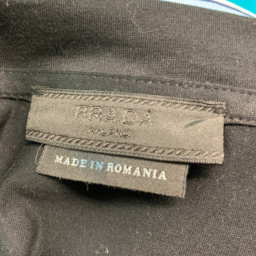 PRADA Size XL Black Multi-Color Stripe Cotton Crew Neck T-shirt - Picture 6 of 8